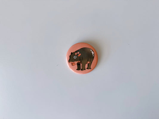 HIPPO WITH BOW BUTTON