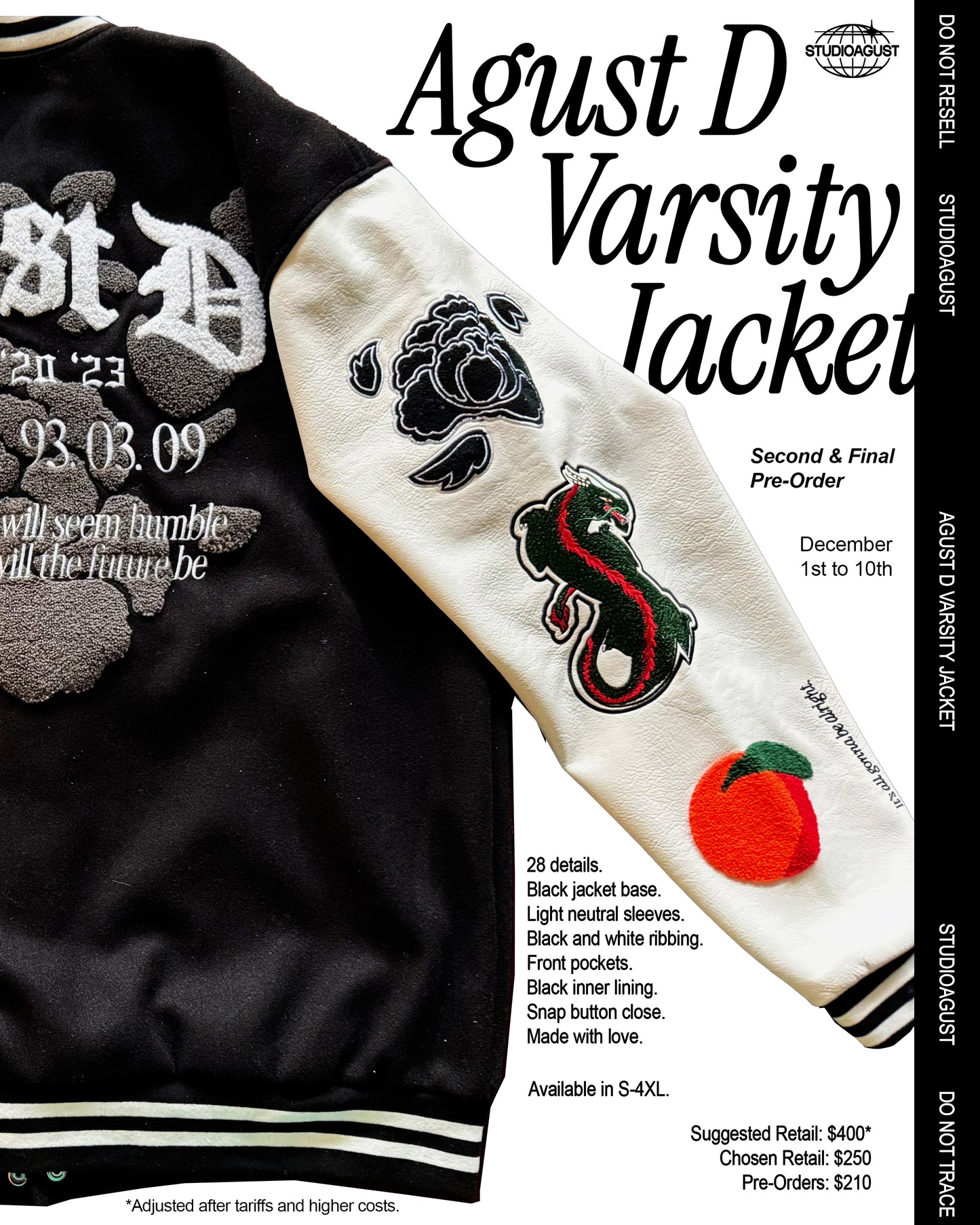 AGUST D VARSITY JACKET (SECOND PRE-ORDER)