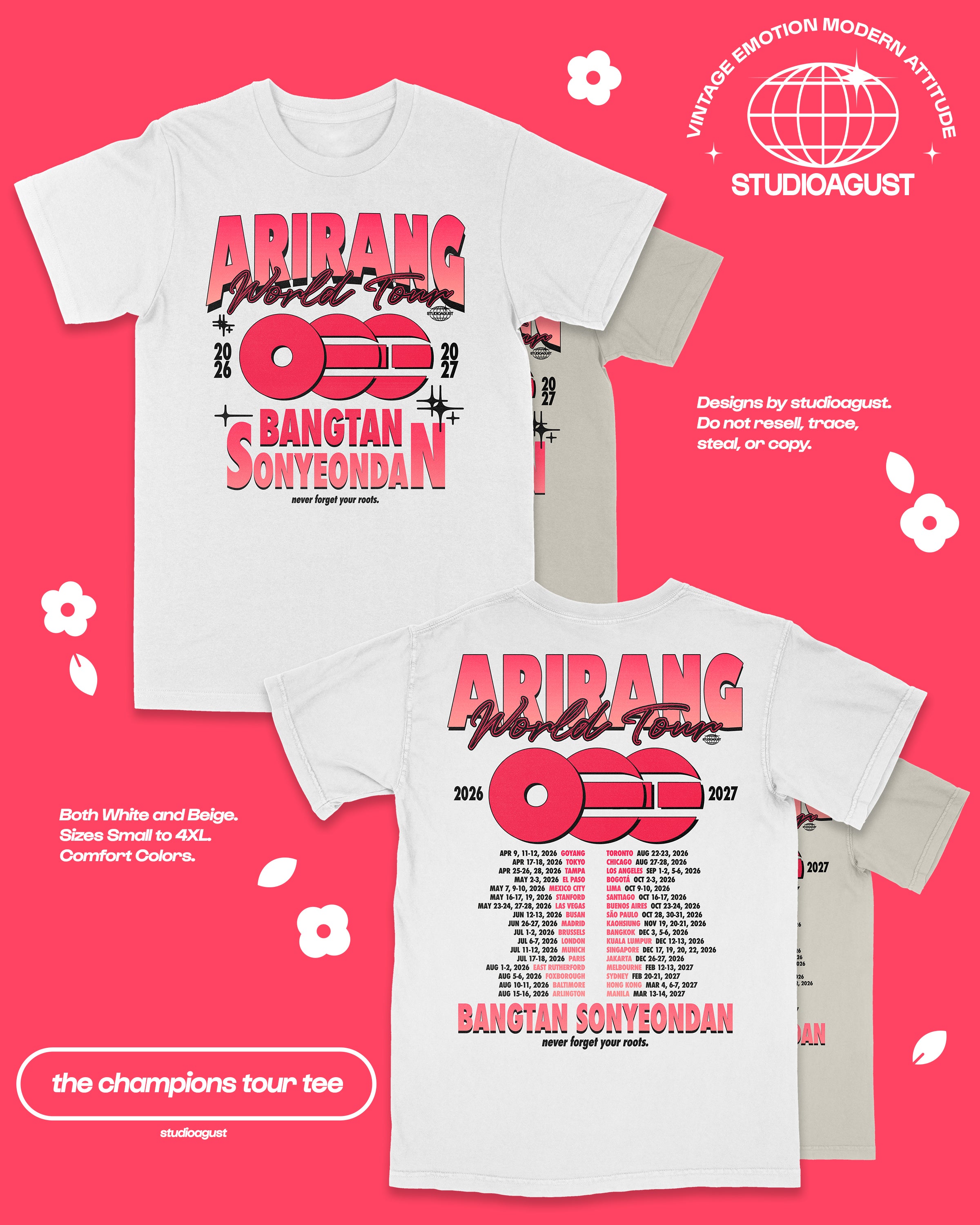 PRE-ORDER] ARIRANG TOUR CHAMPION TEE – STUDIOAGUST