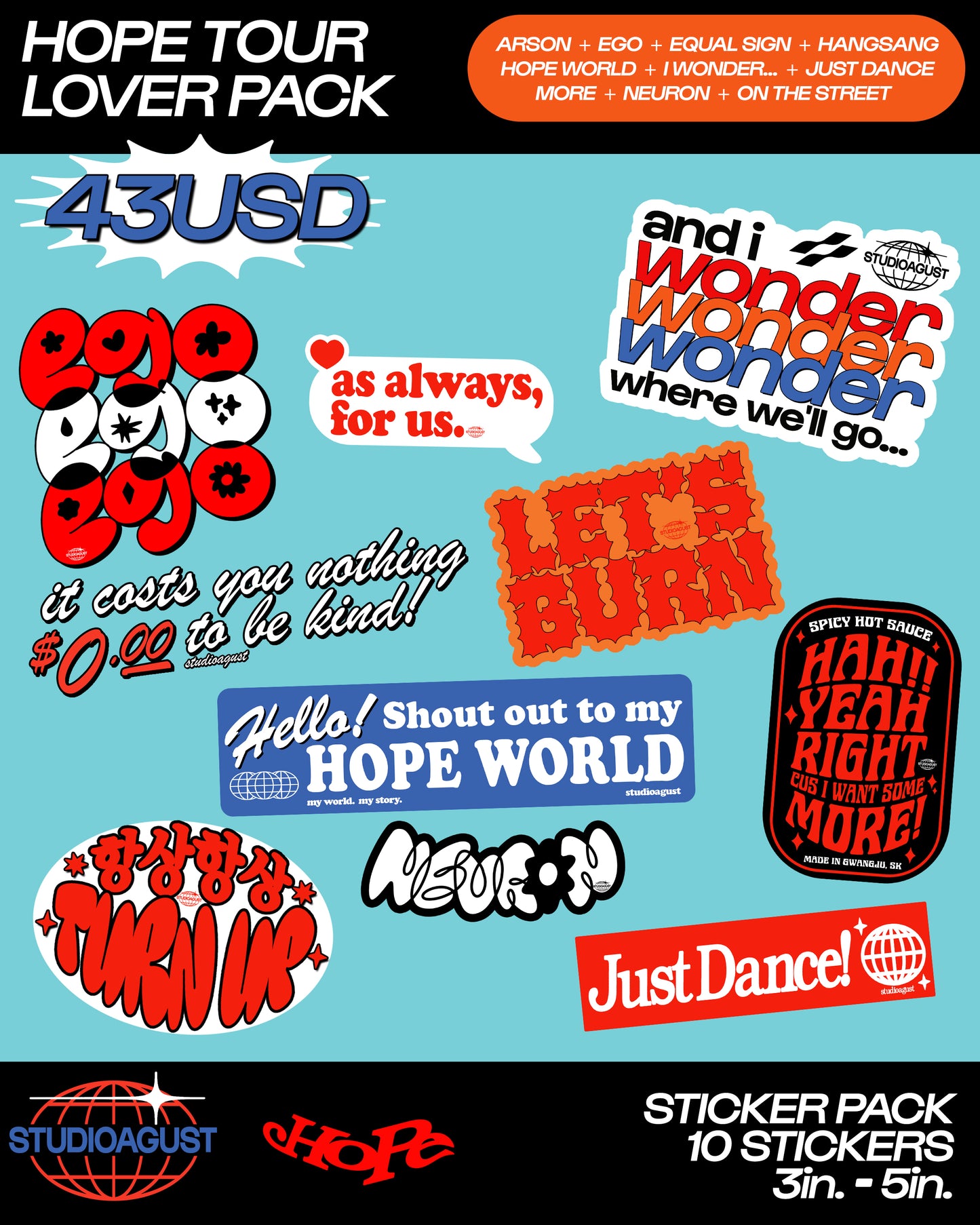 HOPE ON TOUR STICKERS