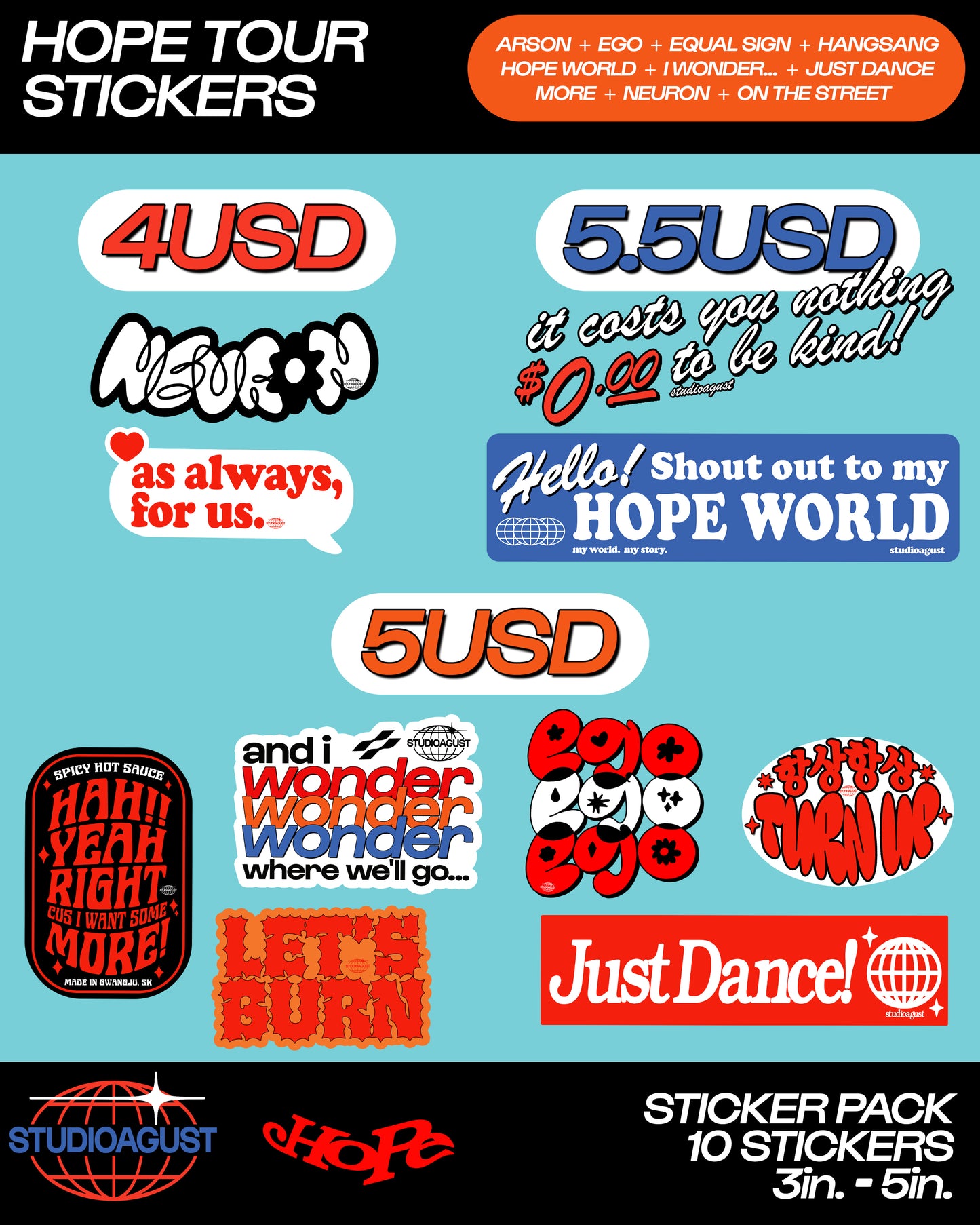 HOPE ON TOUR STICKERS