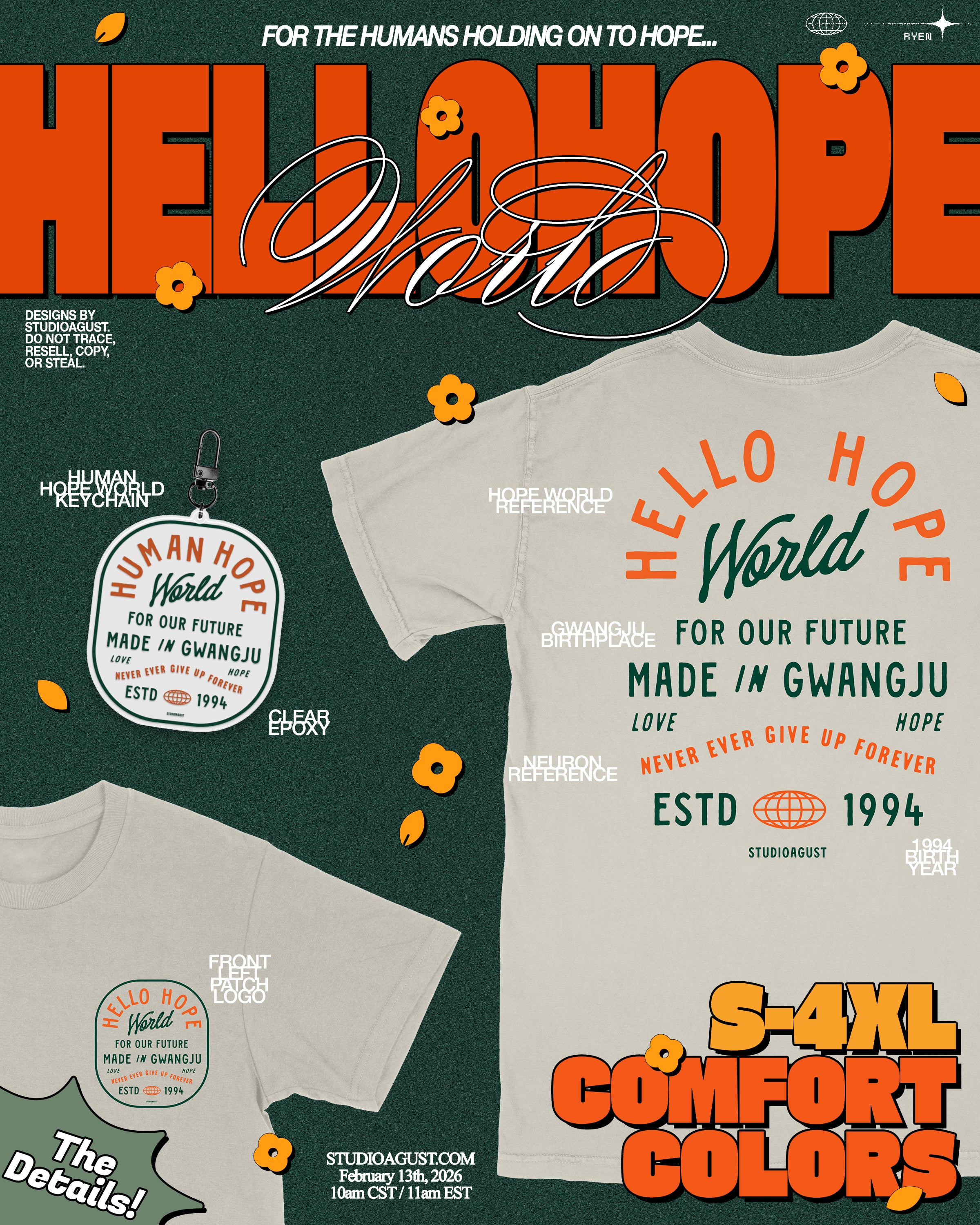 PRE-ORDER] HELLO HOPE WORLD KEYCHAIN – STUDIOAGUST